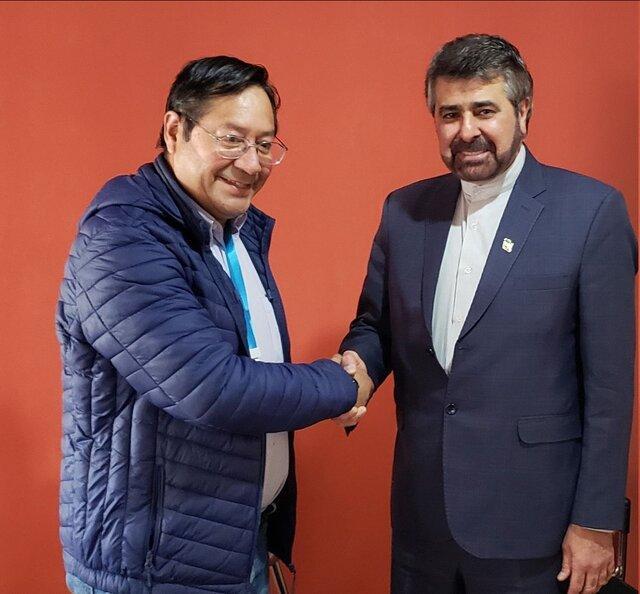 بررسی توسعه همکاری ها در دیدار سفیر ایران با رییس جمهور آنالیز توسعه همکاری ها در ملاقات سفیر ایران با رییس جمهور منتخب بولیوی