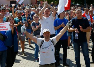 تداوم اعتراض ها در بلاروس و بازداشت معترضان